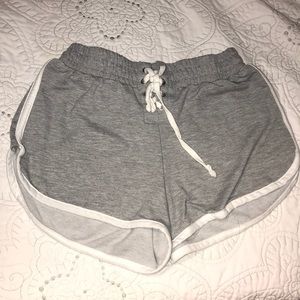 Grey and Mustard colored shorts